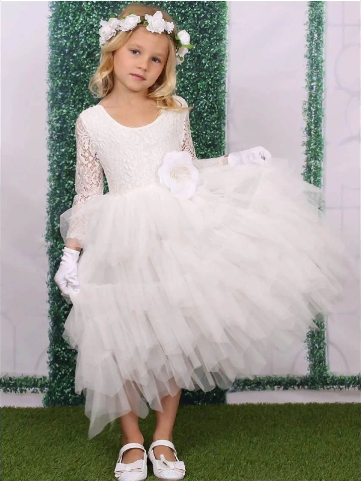 Lil' Lady Ruffle Tulle Special Occasion Dress