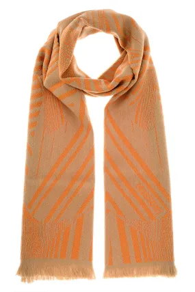 LION Orange Wool Woman Scarf