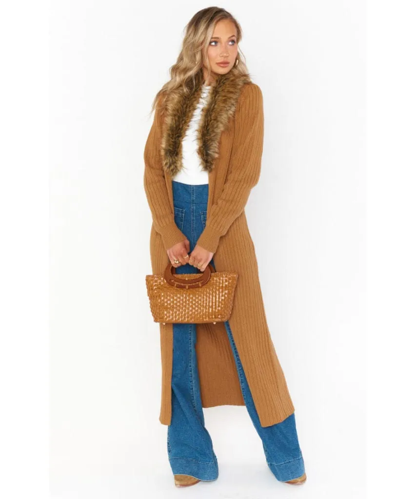 Lombardi Cardi Hazelnut with Faux Fur