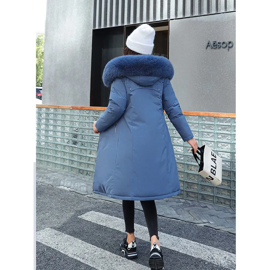 Loose Fit Fur Collar Puffer Coat