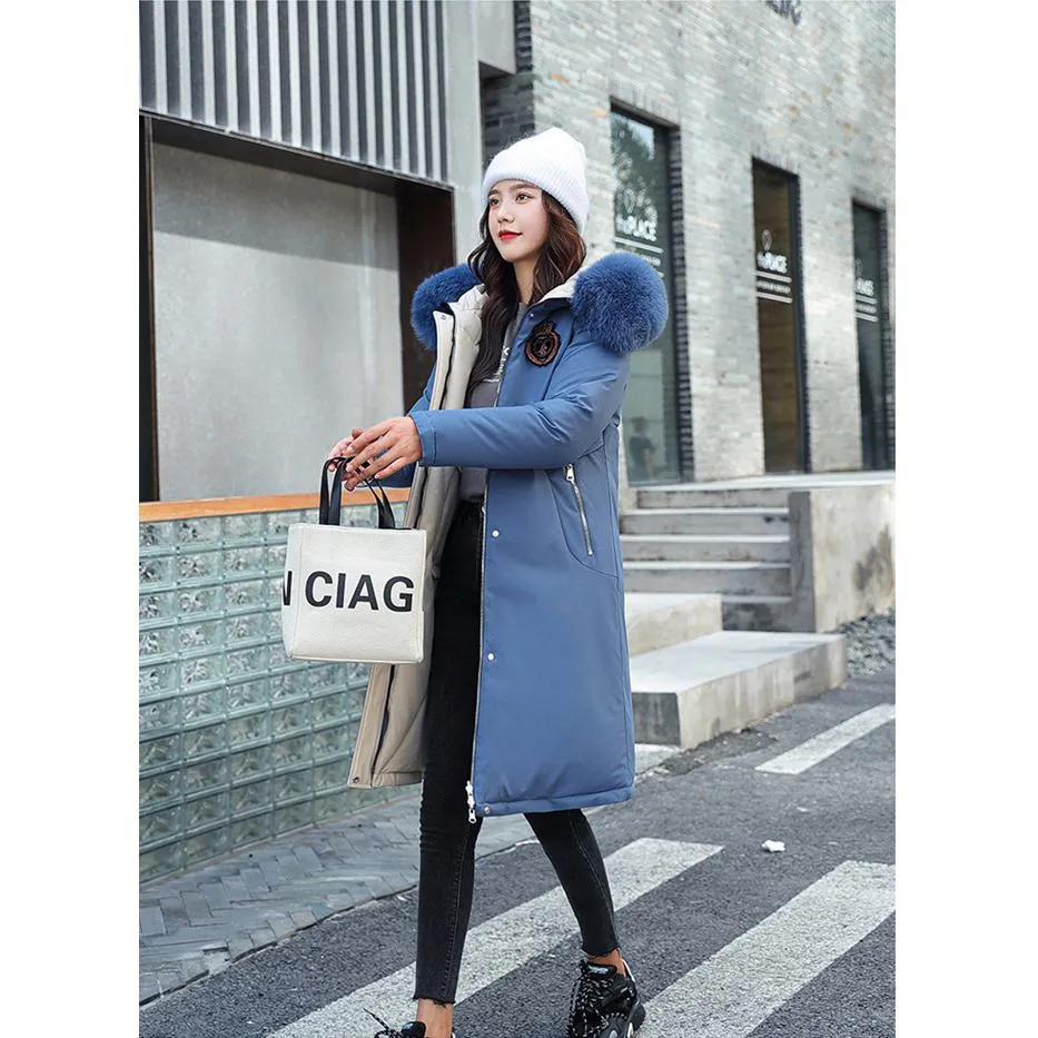 Loose Fit Fur Collar Puffer Coat