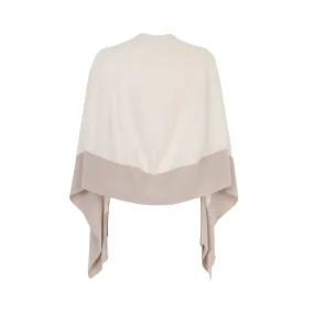 Lorena Two-Tone Cashmere V-Neck Poncho by Curling Collection