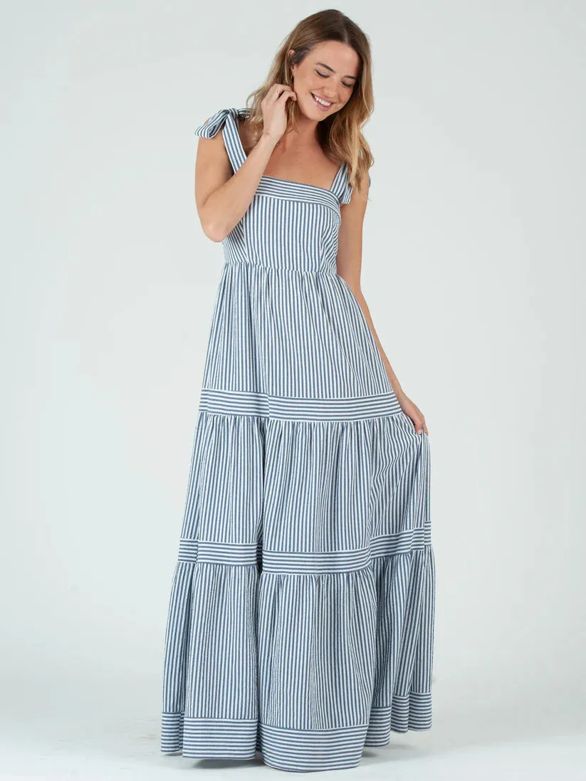 Lucca Couture CAPRI Stripe Maxi Dress in Navy