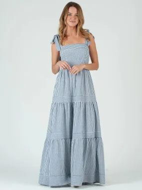 Lucca Couture CAPRI Stripe Maxi Dress in Navy