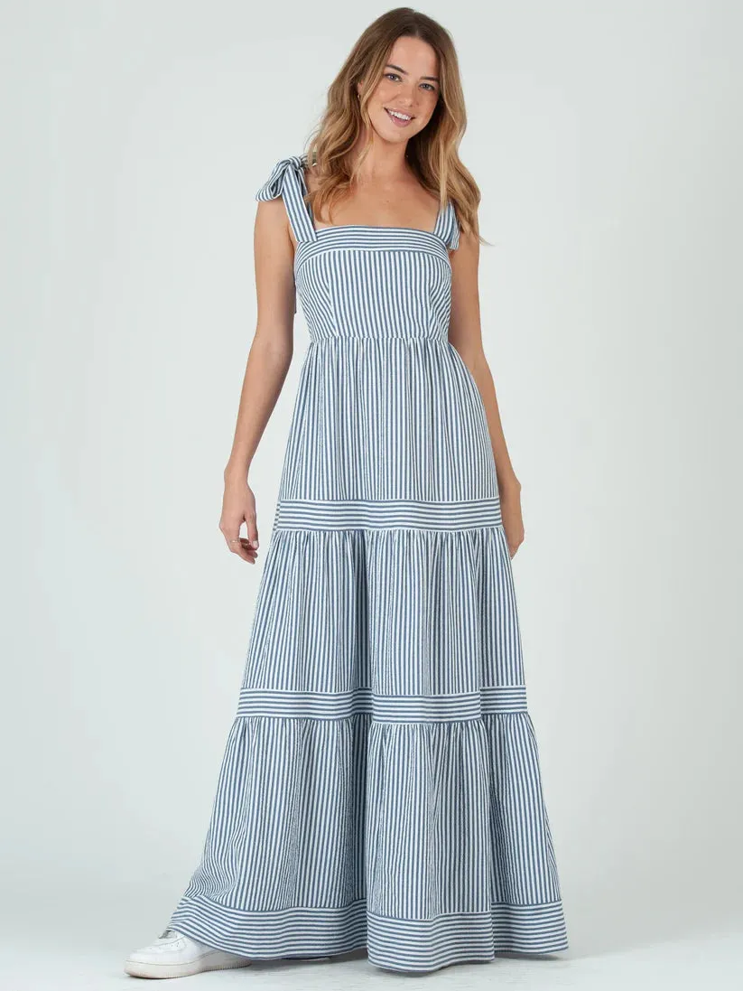 Lucca Couture CAPRI Stripe Maxi Dress in Navy