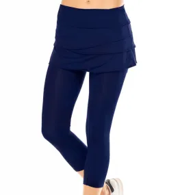 Lucky In Love Scallop Skort/Capri - Navy