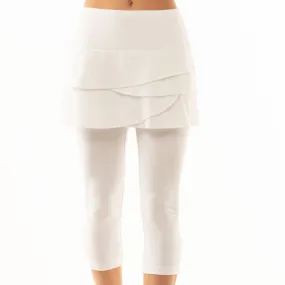 Lucky In Love Scallop Skort/Capri - White