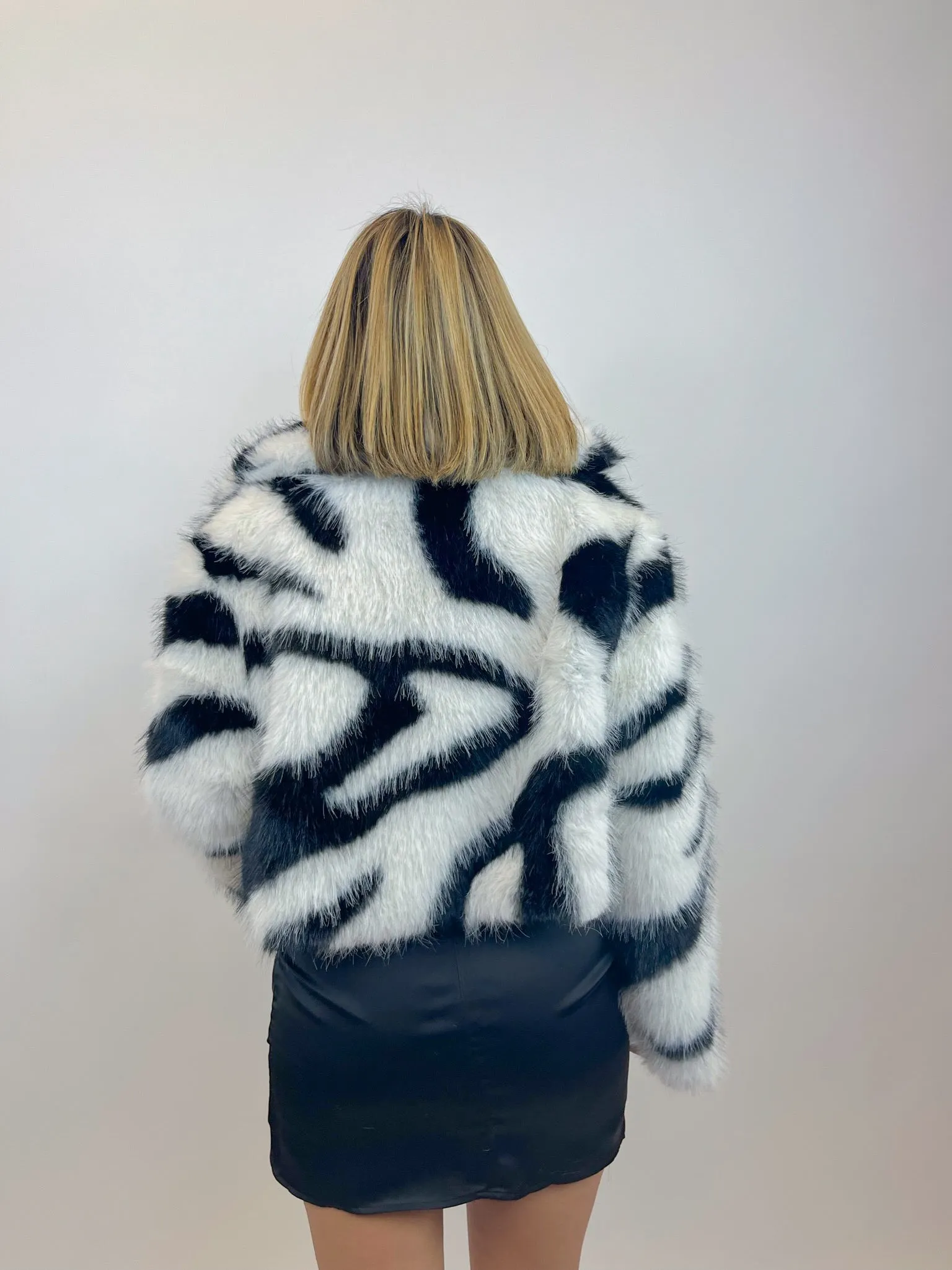 Luxe Fur Zebra Jacket