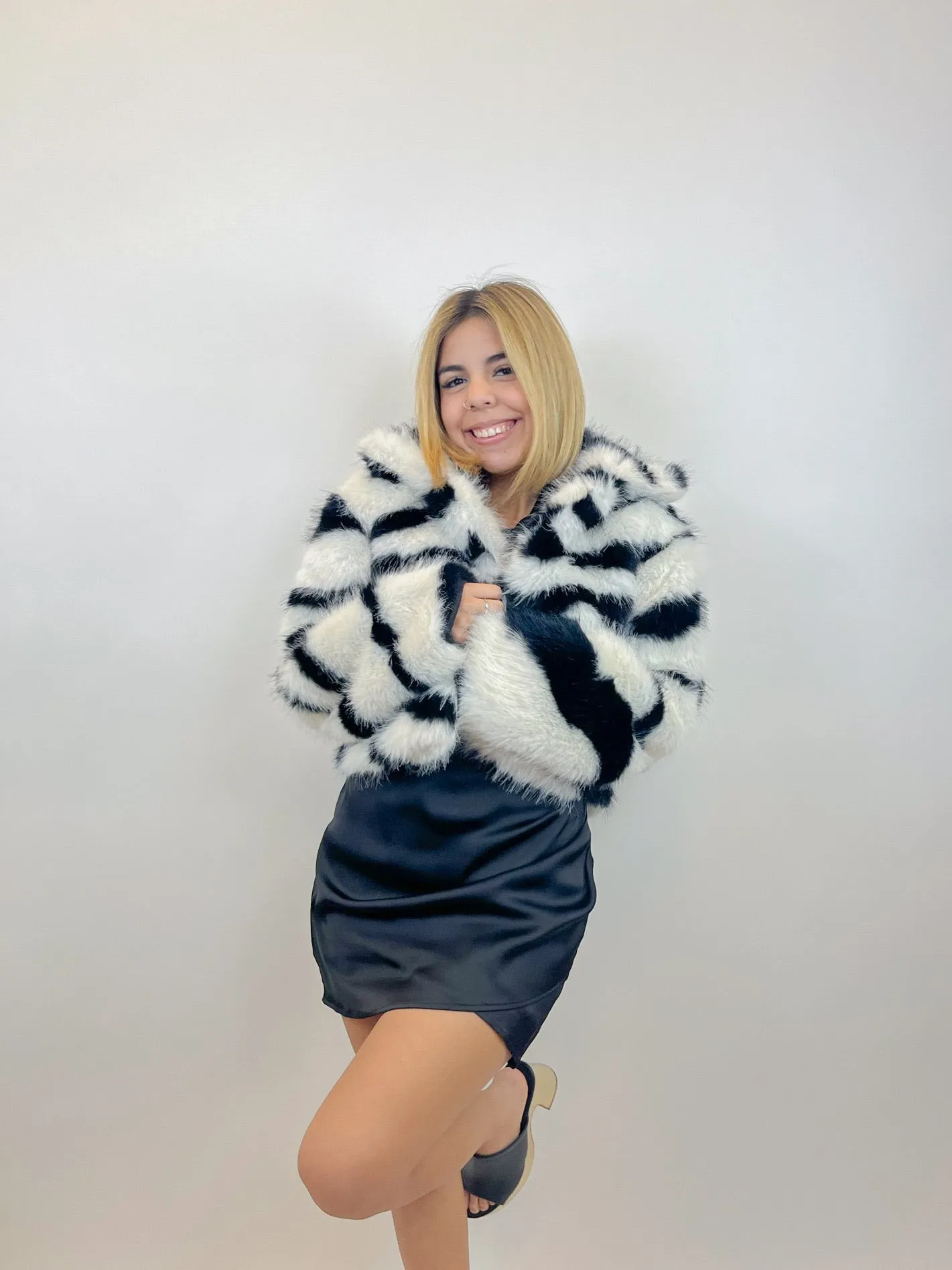 Luxe Fur Zebra Jacket