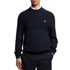 Lyle & Scott Seed Stitch Mock Neck Pullover - Dark Navy