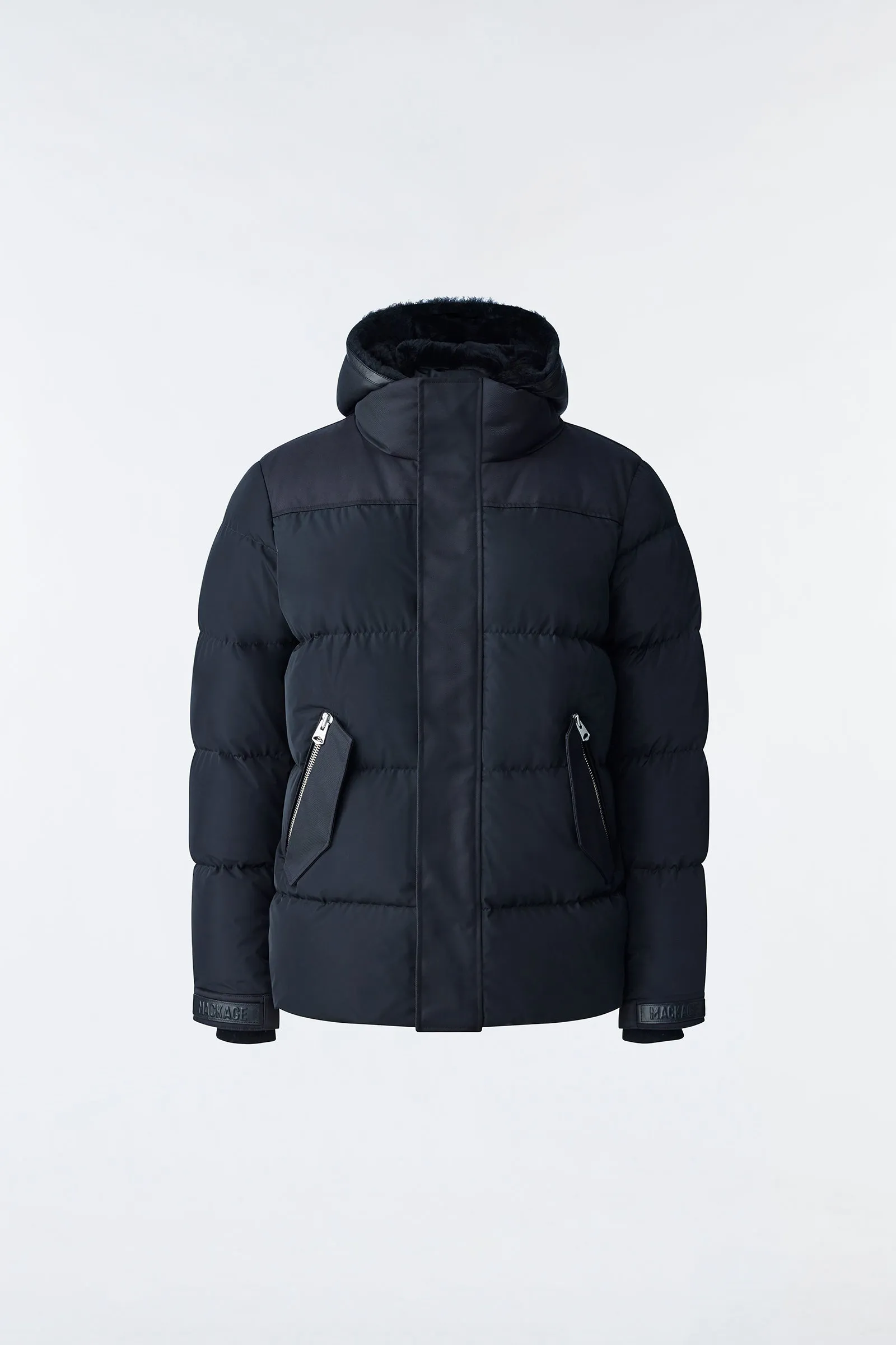 Mackage Riley Classic Down Jacket Removable Shearling Bib