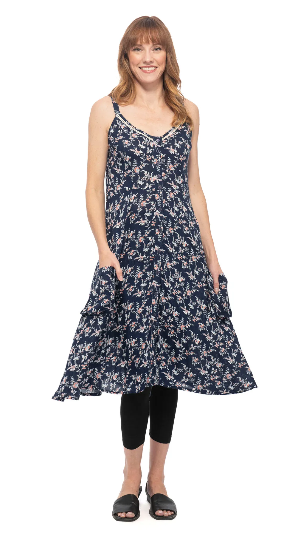 Malibu Dress - pretty navy - rayon crepe