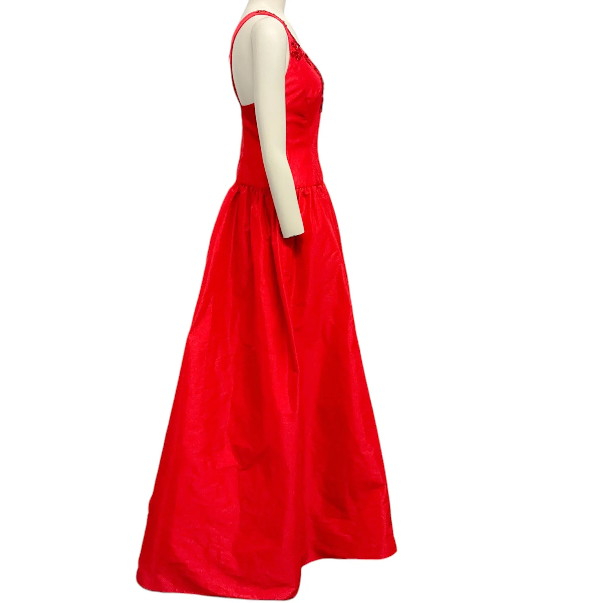 Marchesa Notte Red Embellished Ball Gown