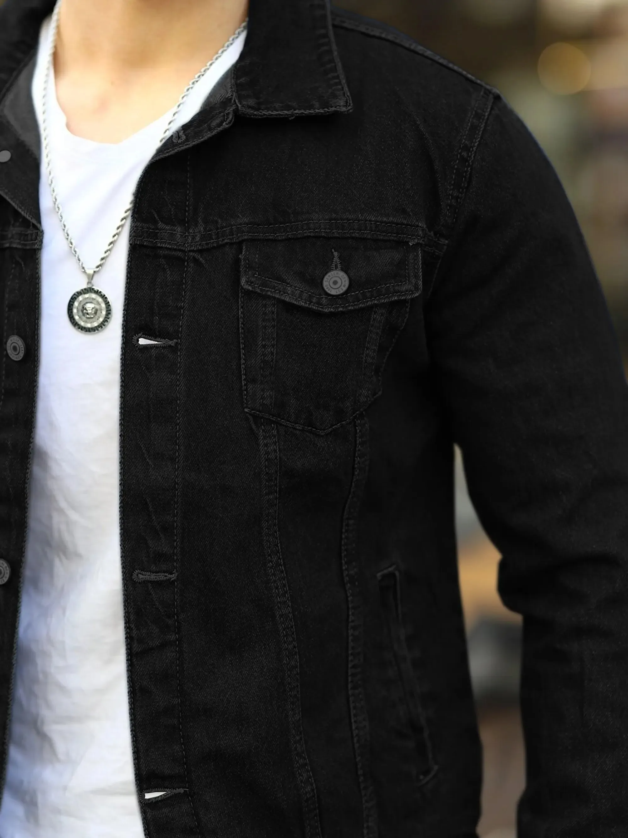 Men's Black Denim Jacket