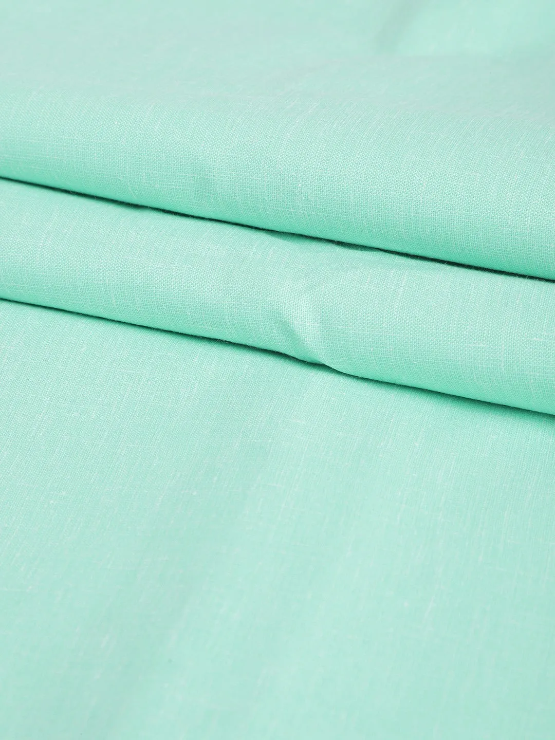 Men's Cotton Linen Blend Sea Green Unstitched Shirt Fabric 2.25 Metres - Sojanya