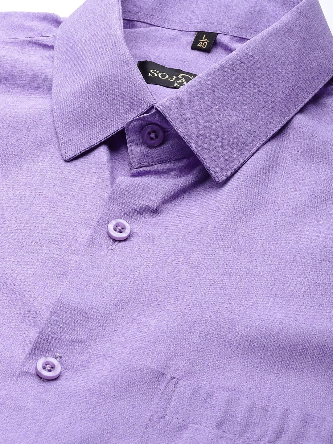 Men's Cotton Purple Casual Shirt