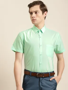 Men's Cotton Sea Green Classic Formal Shirt - Sojanya