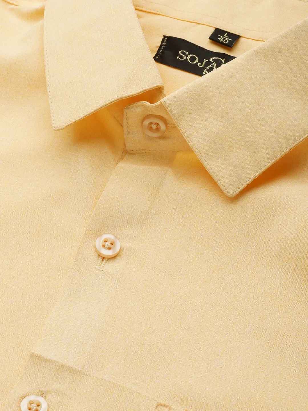 Men's Cotton Yellow Casual Shirt