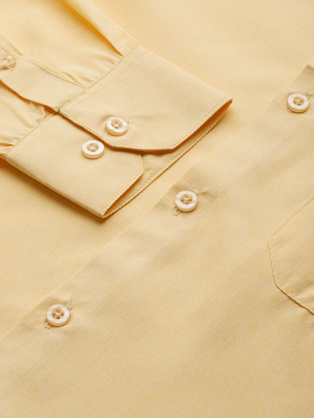 Men's Cotton Yellow Casual Shirt