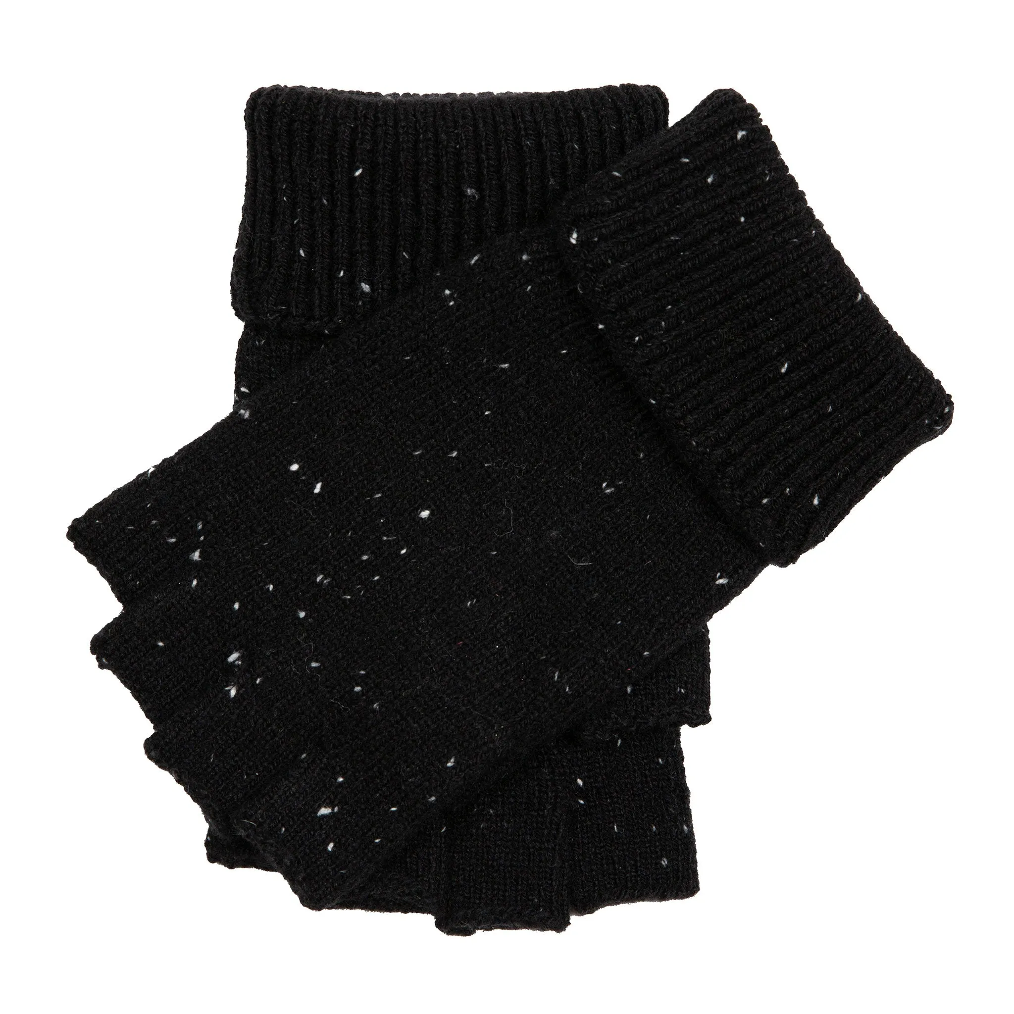 Men's Fingerless Knitted Gloves with Ribbed Cuffs