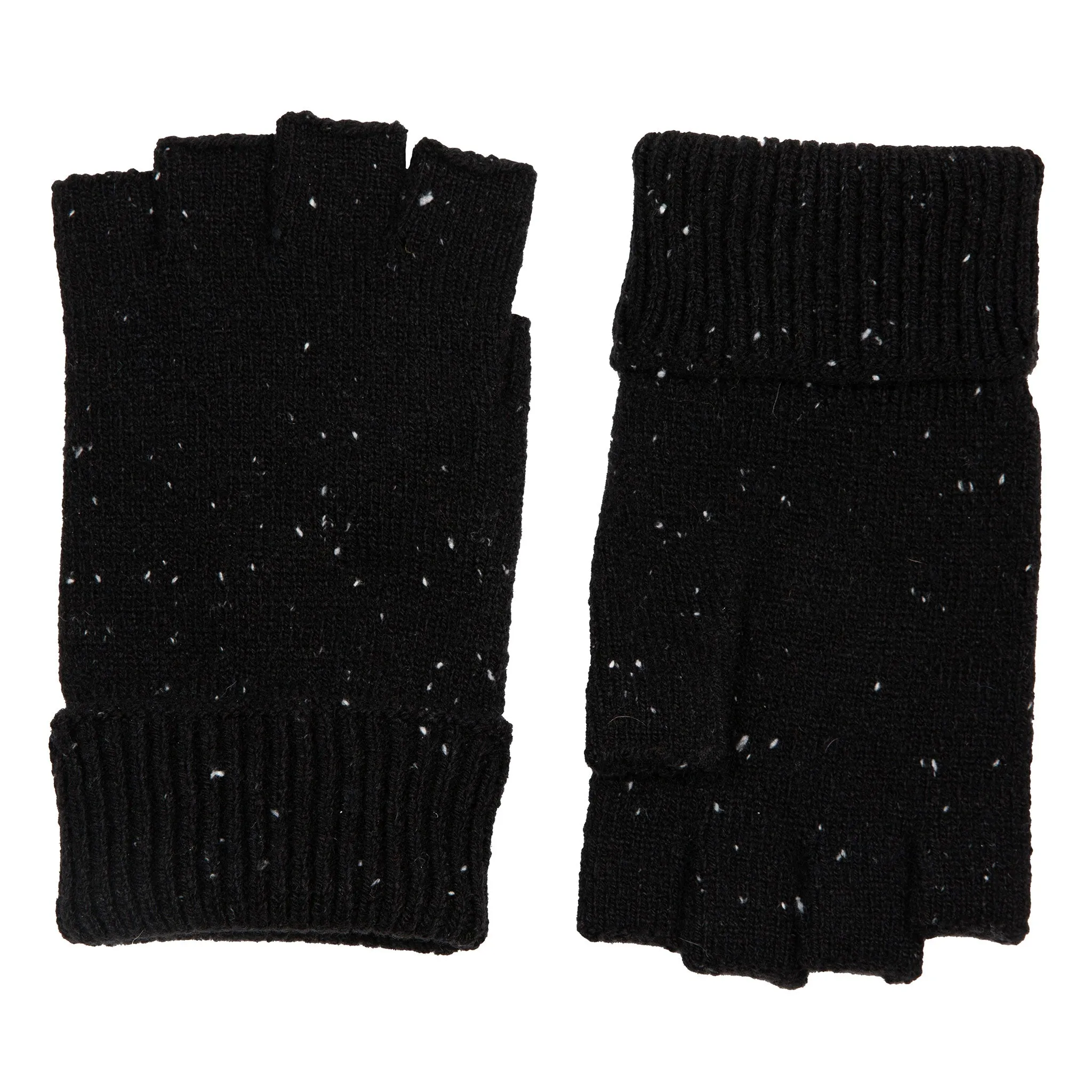 Men's Fingerless Knitted Gloves with Ribbed Cuffs