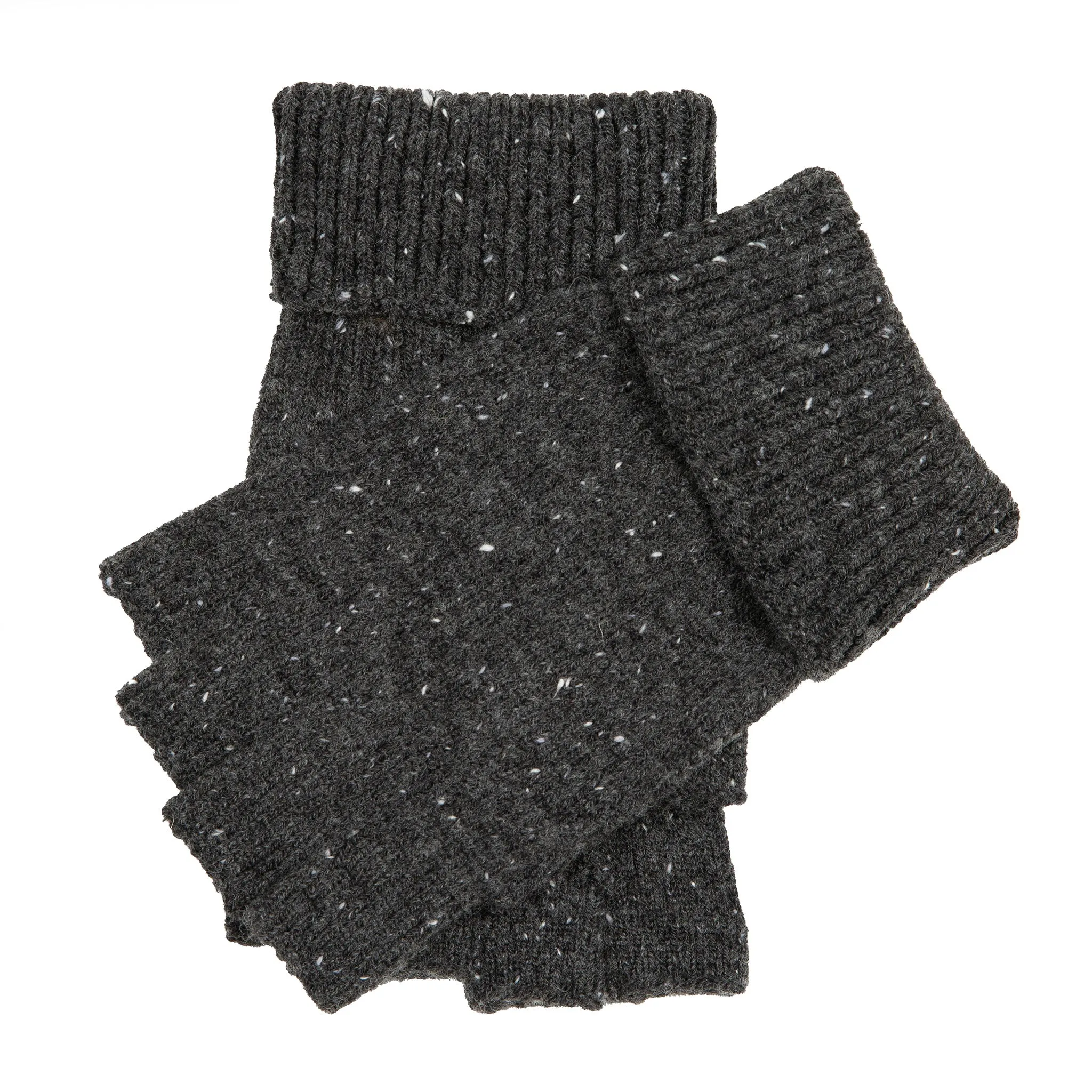 Men's Fingerless Knitted Gloves with Ribbed Cuffs