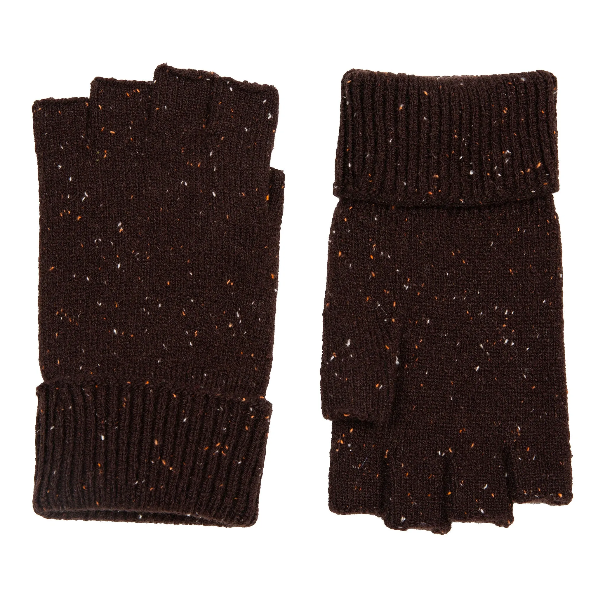 Men's Fingerless Knitted Gloves with Ribbed Cuffs