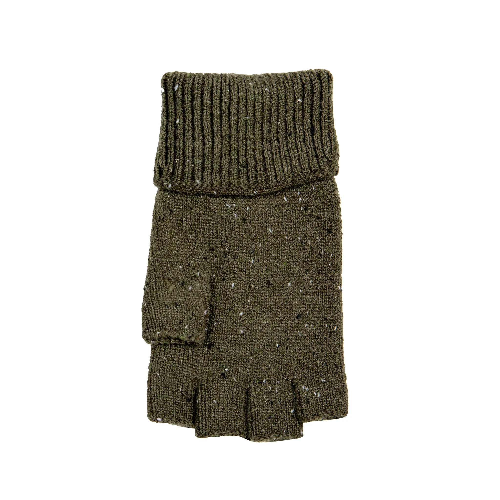 Men's Fingerless Knitted Gloves with Ribbed Cuffs