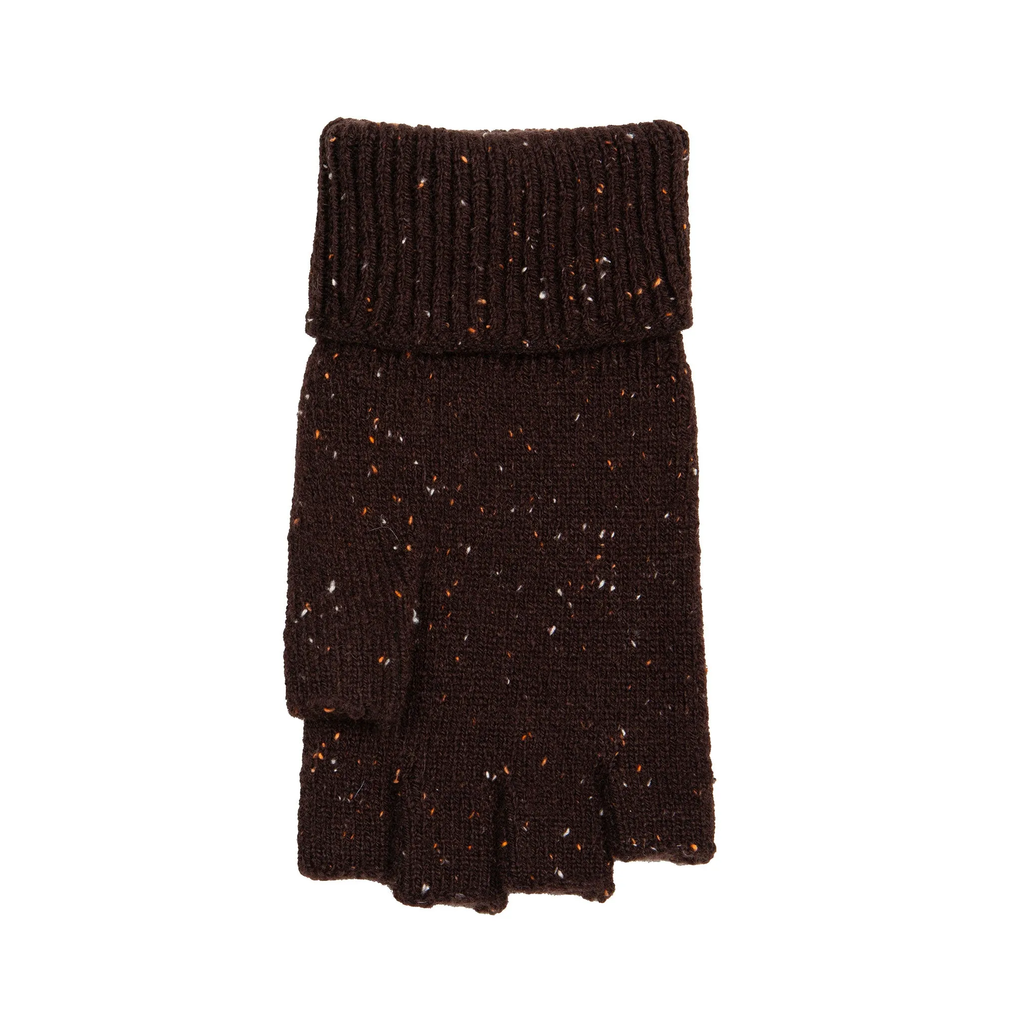 Men's Fingerless Knitted Gloves with Ribbed Cuffs