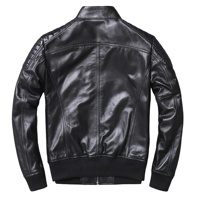 Mens Jack Genuine Lambskin Leather Bomber Jacket