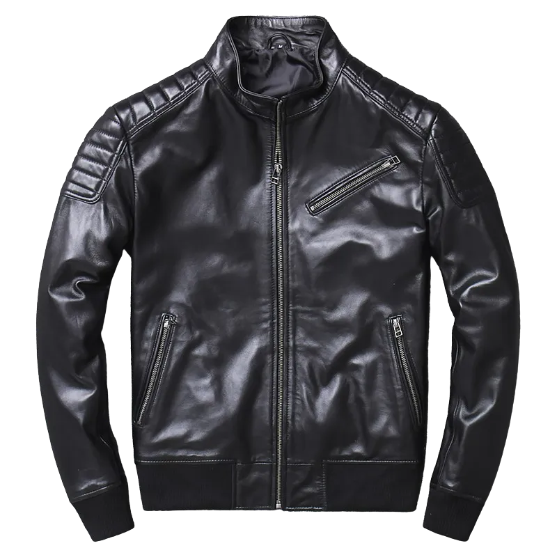 Mens Jack Genuine Lambskin Leather Bomber Jacket