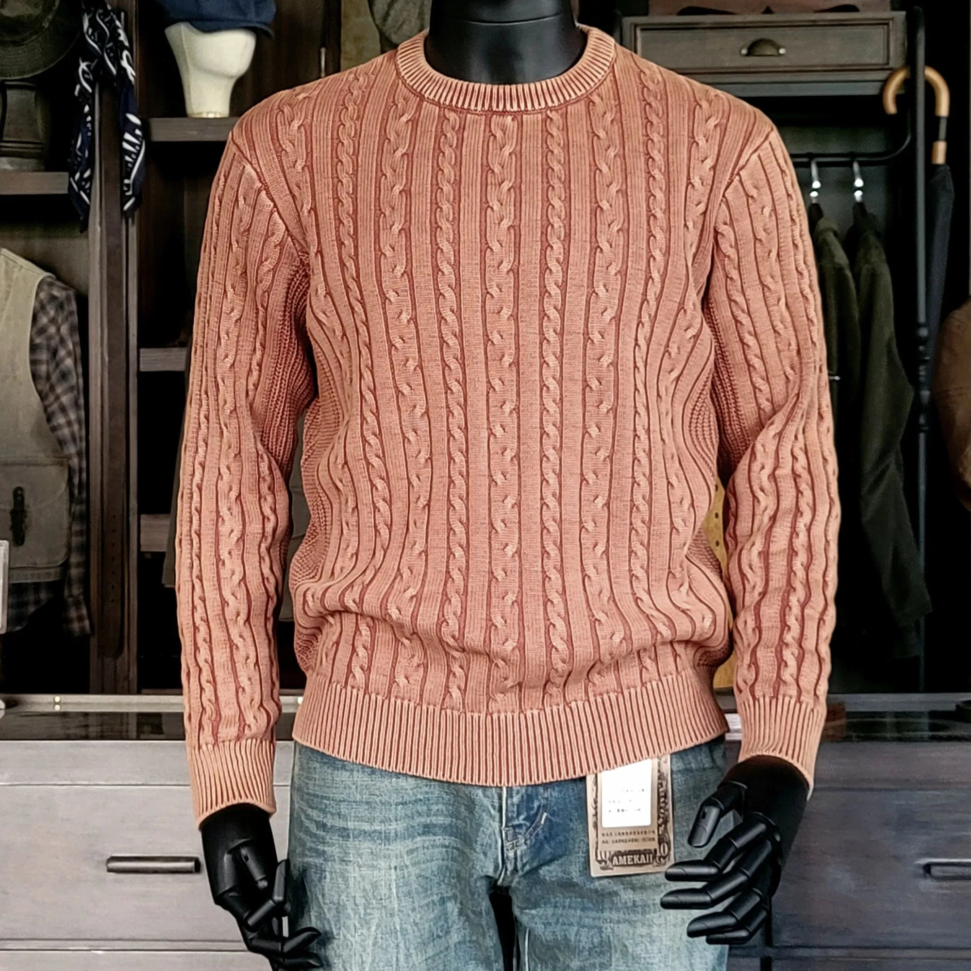 Men's Knitted Pullover Distressed Casual Vintage Sweater