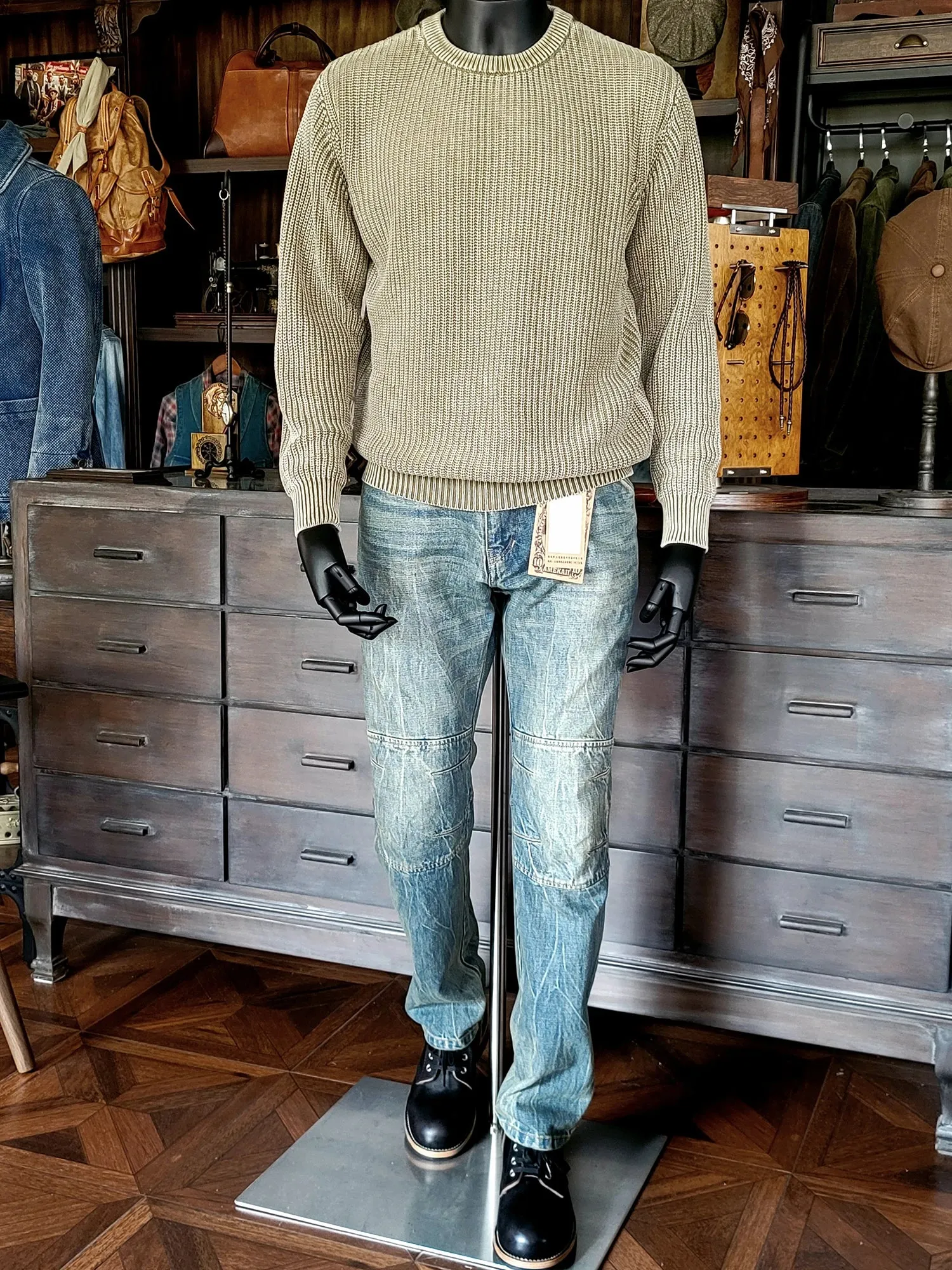 Men's Knitted Pullover Distressed Casual Vintage Sweater