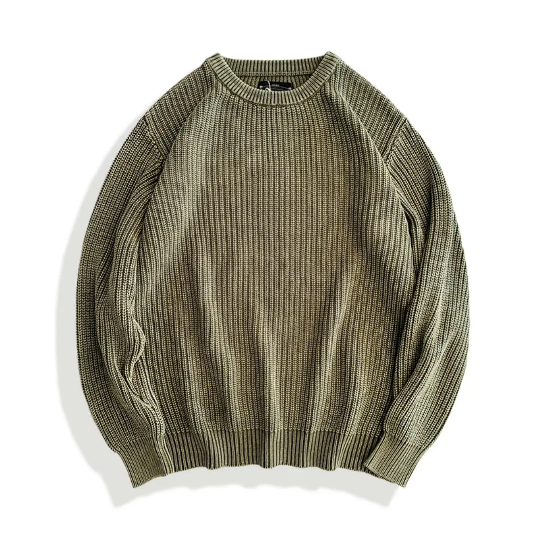 Men's Knitted Pullover Distressed Casual Vintage Sweater