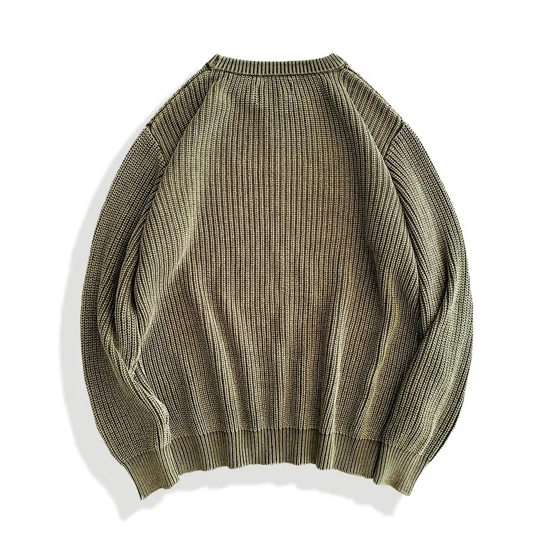 Men's Knitted Pullover Distressed Casual Vintage Sweater