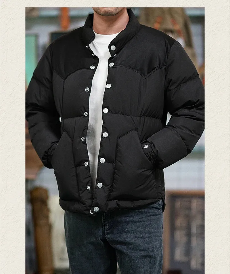 Men's Stand Collar Down Jacket - Thick Warm Winter Wear