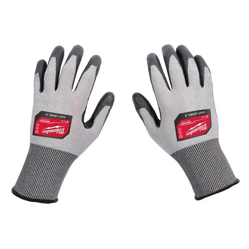 Milwaukee Cut Level 3 High Dexterity Polyurethane Dipped Gloves Gray L 1 pair