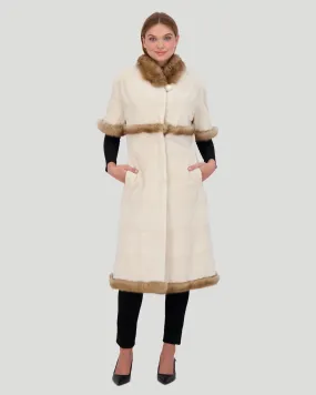 Mink Short Coat with Sable Trim, Short Sleeves