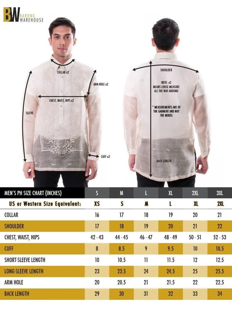 MJ10 - Jusi Pina Barong Tagalog Double-Collar