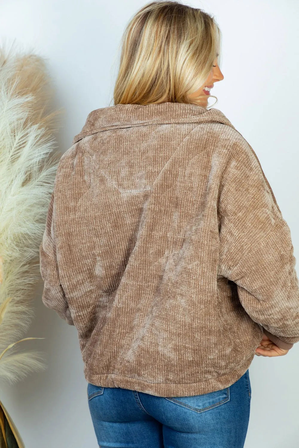 Mocha Latte Quilted Corduroy Jacket