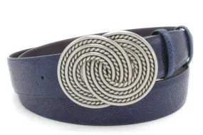 Moonlight Blue Mock Python Interlock Belt