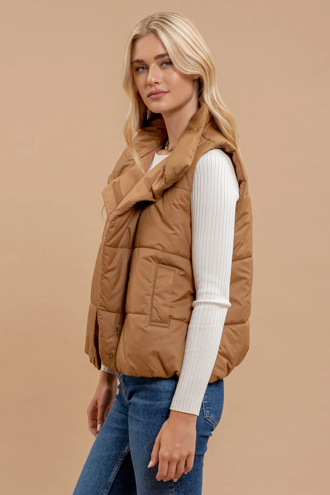 Mountainside Moment Asymmetrical Puffer Vest