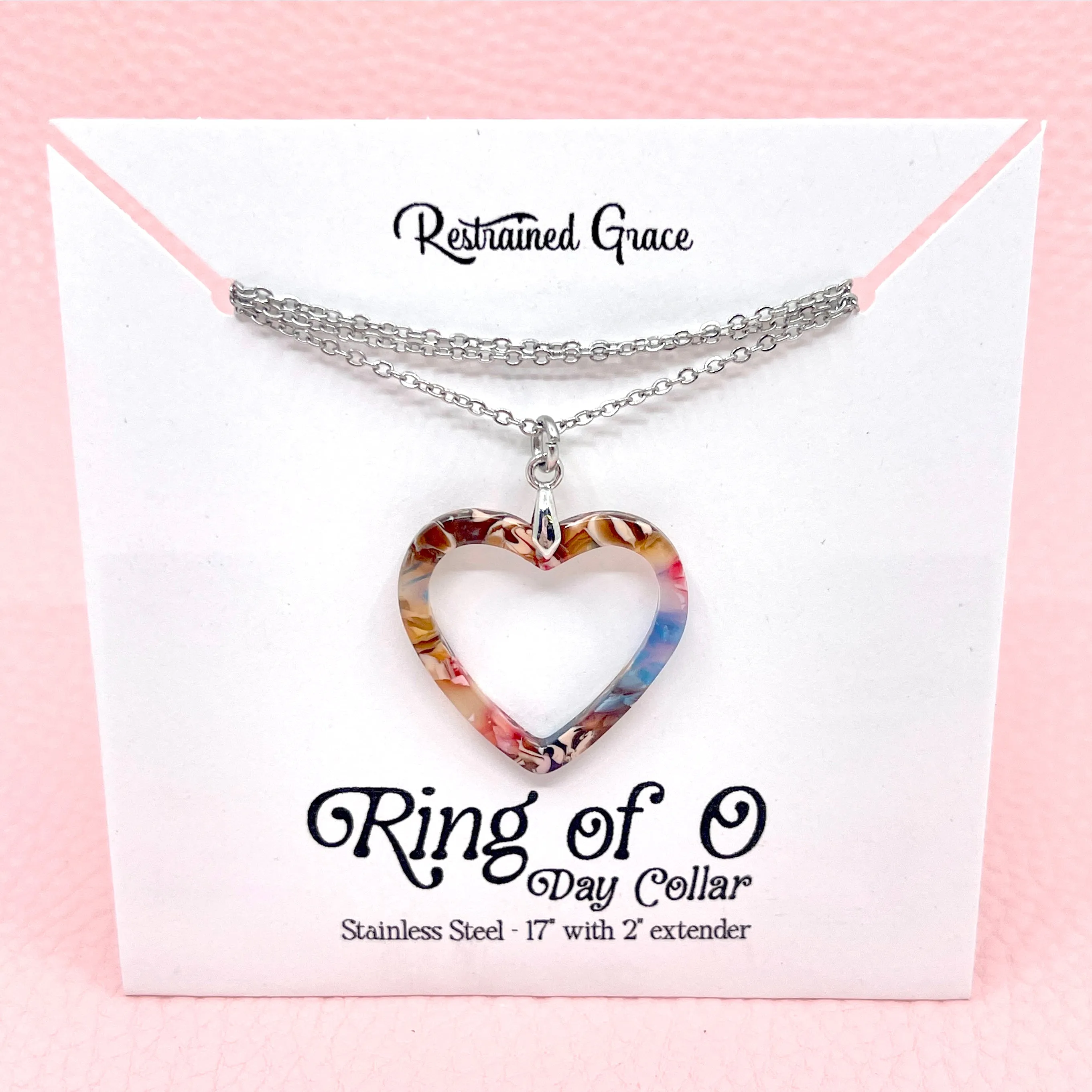 Multicolor Acetate Heart Ring of O Day Collar