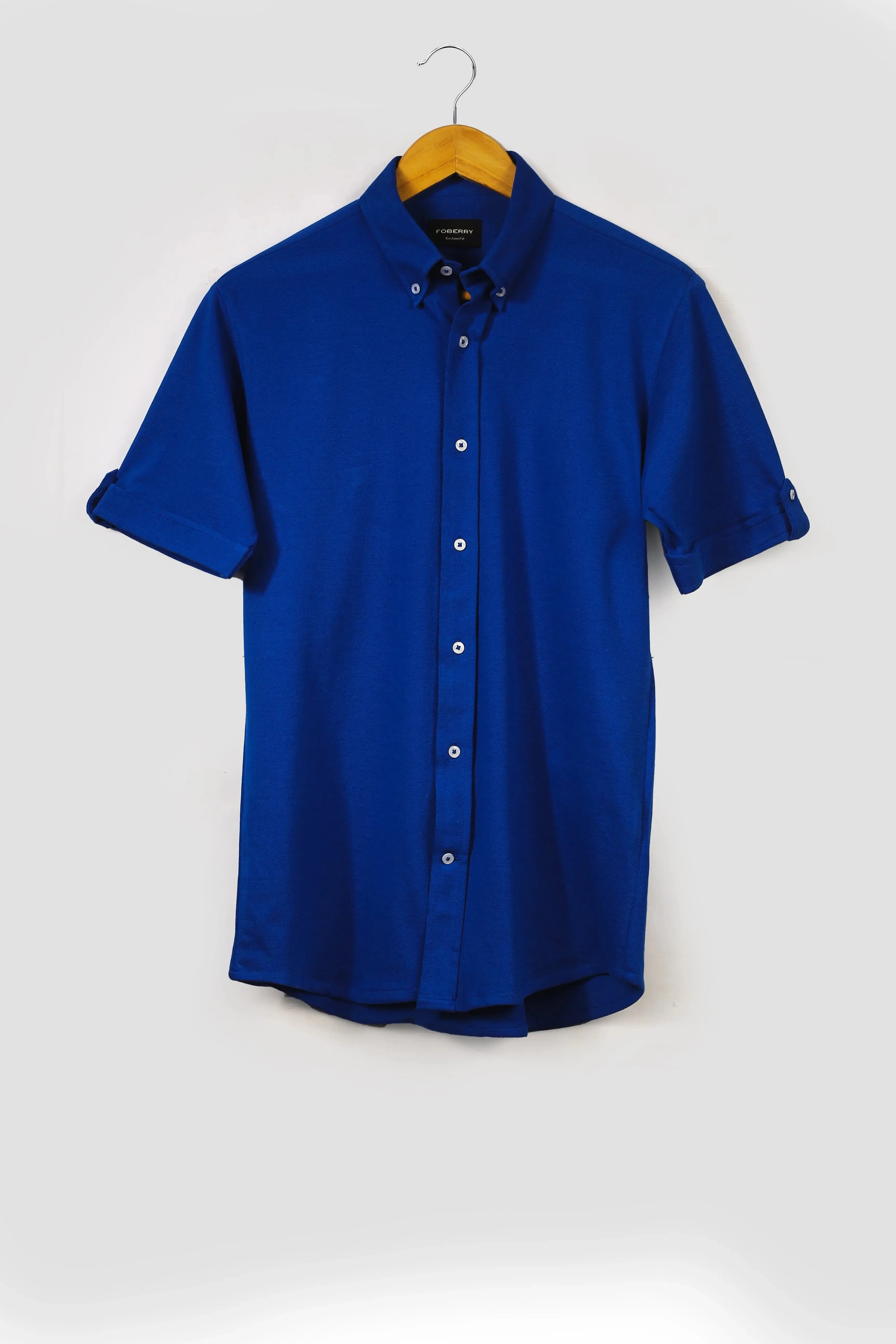 Navy Blue Pique Shirt