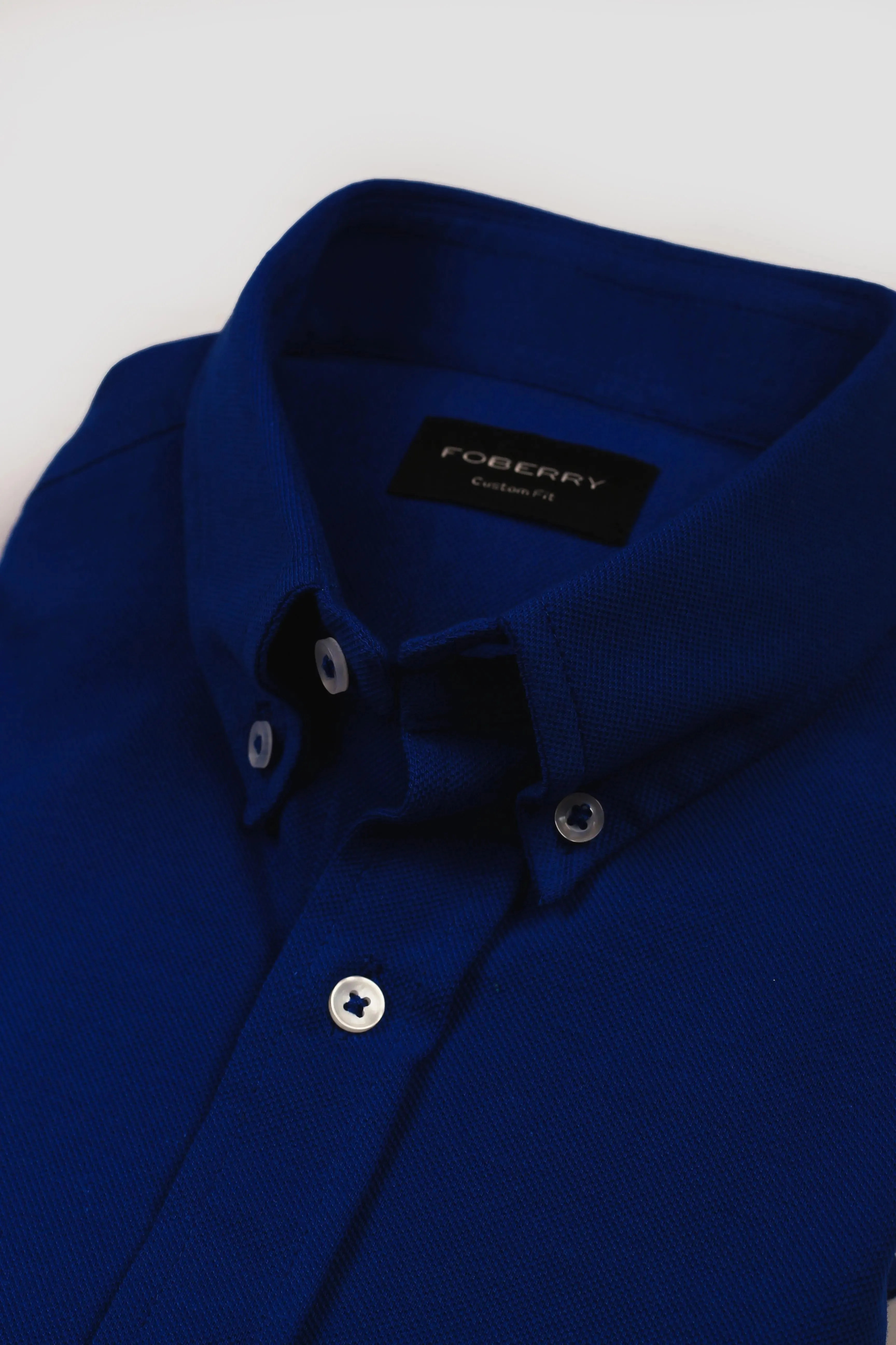 Navy Blue Pique Shirt