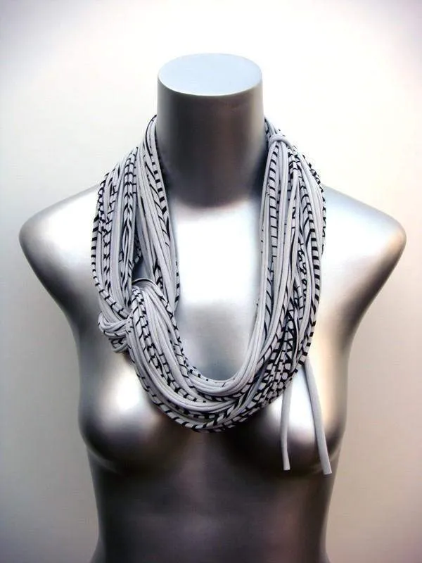 Necklush Infinity Scarf / Striped Heather Grey / Unisex