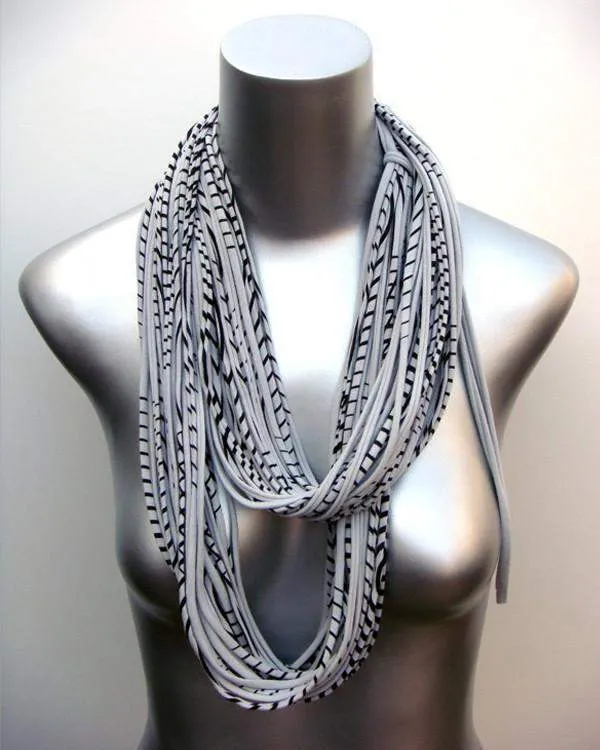 Necklush Infinity Scarf / Striped Heather Grey / Unisex