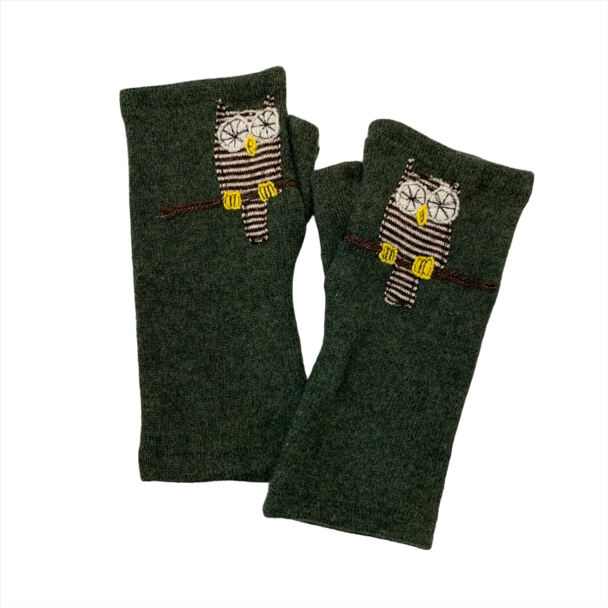 NEW! Maroon with Owls Cashmere Gloves by Sardine