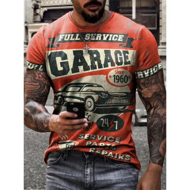 New Men's Casual Round Neck Short Sleeve Harajuku High Street Printed Long Hedging Men's T-shirt Top