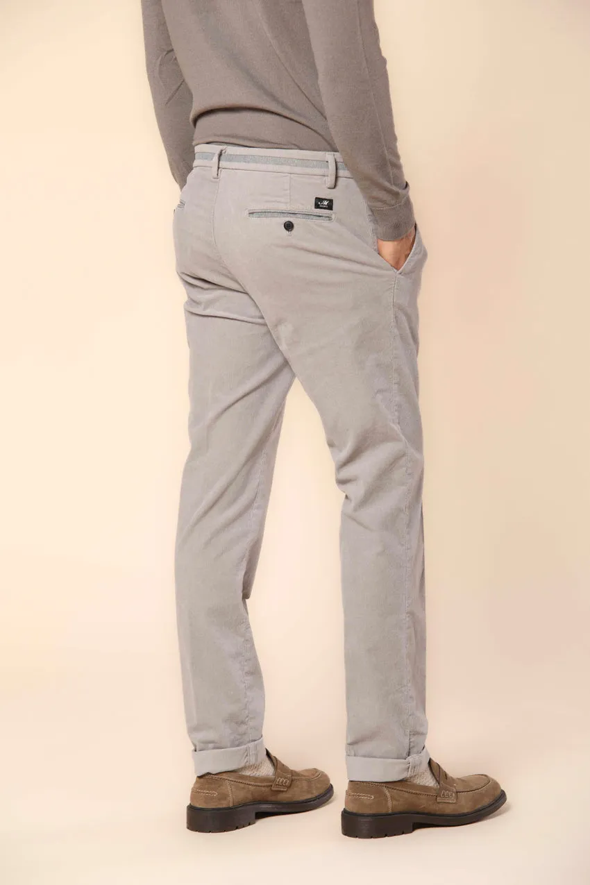 New York College Coul pantalone chino uomo in velluto 1500 righe con cintura fantasia oxford regular fit